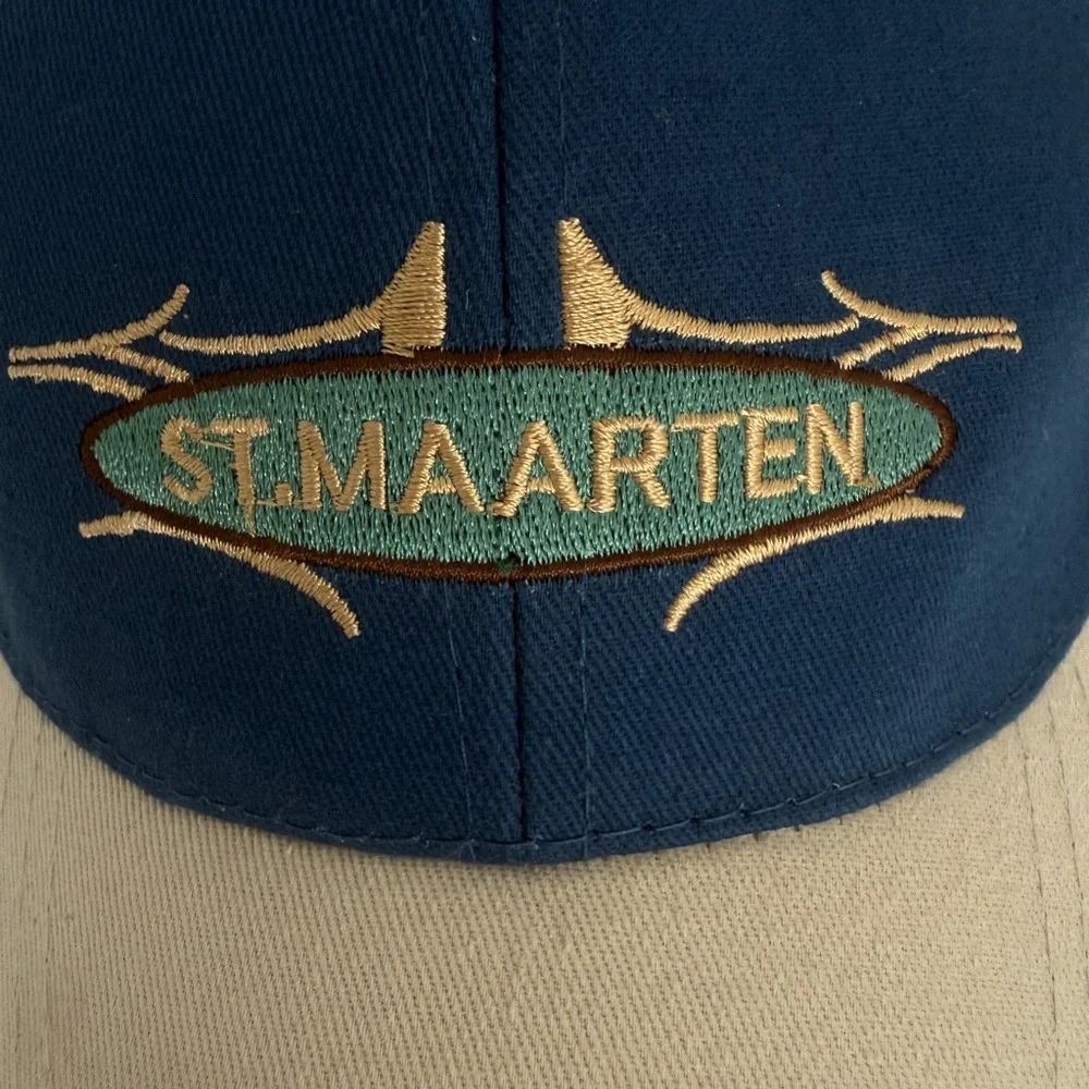 St. Maarten Blue and Tan Cap - Picture 2 of 9